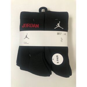 Jordan Boys Crew Socks 6 pack size Youth 5Y-7Y, Men’s 6-8, women’s 6-10